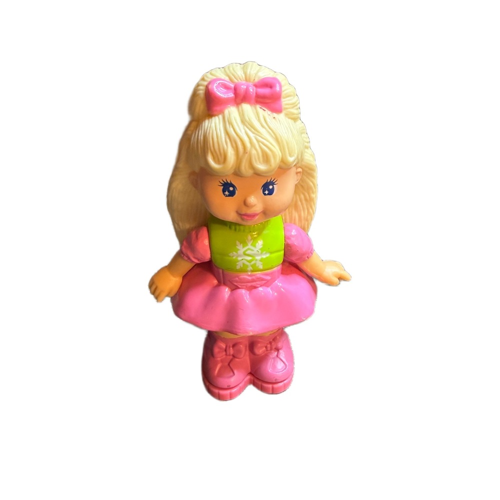 Vintage 1993 Mattel McDonalds Happy Meal Doll Sally Secret Snowflake Pink Figure